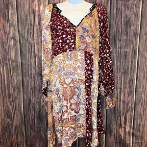 Umgee Women's Floral Mixed Print Puff Sleeve Dress